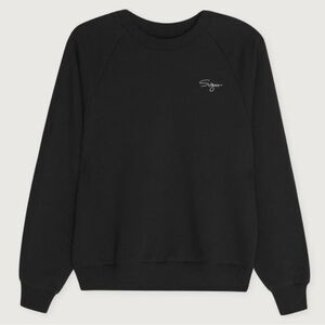 Oak + Fort Black Sweatshirt Sugar Embroidered XS